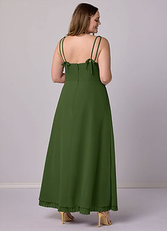 Barbie ♥ Azazie Bridesmaid Dresses Olive A-Line Pleated Chiffon Dress image11