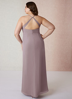 Azazie Manila Final Sale Dusk Sheath V-Neck Chiffon Dress image8