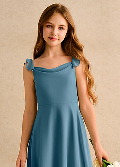 Azazie Puppy Girls Formal Flower Girl Dresses Bermuda A-Line Pleated Chiffon Dress image6