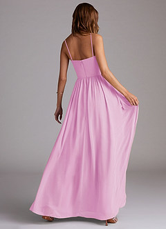 Azazie Calianna Bridesmaid Dresses Candy Pink A-Line Off the Shoulder Chiffon Convertible Dress image6
