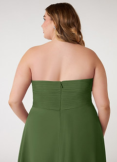 Azazie Arabella Allure Bridesmaid Dresses Olive A-Line Sweetheart Neckline Chiffon Convertible Dress image14
