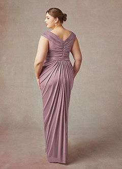 Azazie Lisolette Mother of the Bride Dresses Dusty Rose Sheath Pleated Mesh Dress image12