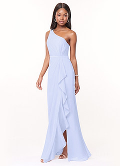 Azazie Liza Bridesmaid Dresses Lavender Mermaid One Shoulder Chiffon Dress image1