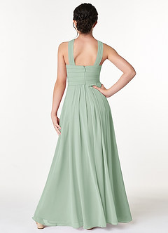 Azazie Kaleigh Junior A-Linie Plissee Chiffon Kleid Agave image2