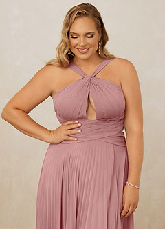 Christian Siriano Bridal for Azazie 1009 Bridesmaid Dresses Dusty Rose A-Line Pleated Chiffon Dress image13