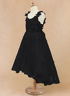 Azazie Ceres Blumenmädchenkleider Ballkleid Spitze Tüll Kleid Schwarz image5