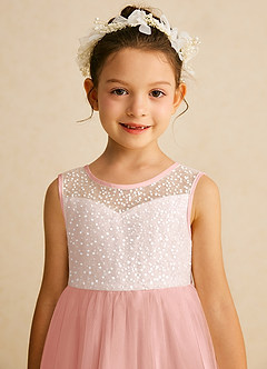 Azazie Tay Flower Girl Dresses Rosette A-Line Sequins Tulle Dress image7