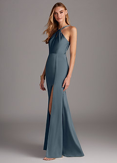 Azazie Elana Brautjungfernkleider Etui Seitliche Cut-Outs Stretch-Satin Kleid Zwielichtviolett image3