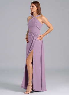 Azazie Mianna Bridesmaid Dresses Wisteria A-Line Pleated Chiffon Dress image5
