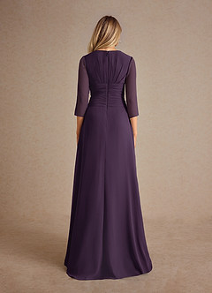 Azazie Mayfield Mother of the Bride Dresses Plum A-Line Pleated Chiffon Dress image3