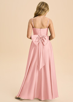 Azazie Bear Junior Powder Pink A-Line Sweetheart Neckline Stretch Satin Dress image2