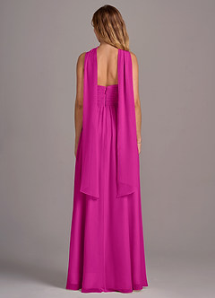 Azazie Joni Bridesmaid Dresses Fuchsia A-Line Strapless Chiffon Convertible Dress image7