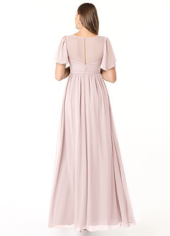 Azazie Verna Maternity Bridesmaid Dresses A-Line V-Neck Ruched Chiffon Floor-Length Dress image2