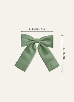 front Girls Satin Bow Hair Clip