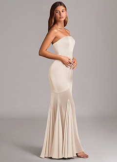 Azazie Uma Final Sale White Alabaster Mermaid Strapless Chiffon Convertible Dress image4