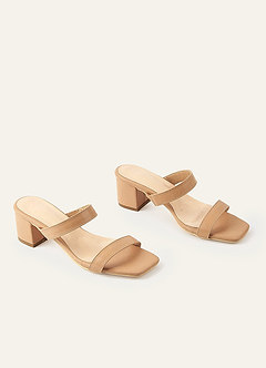 front Sandalia de tacón bajo y grueso con dos tiras