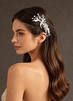 front Pearl Floral Hair Clip
