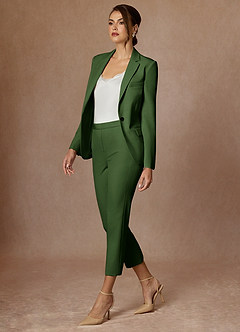 front Kennedy Olive Structured Stretch Dress Pants