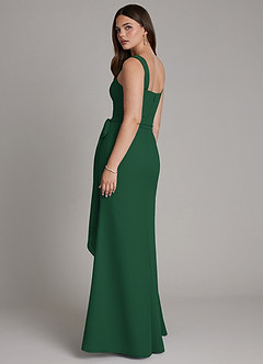 Azazie Katya Robes de demoiselle d'honneur Robe Sirène Convertible en Mousseline de soie Col Carré Vert Foncé image7