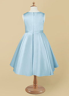 Azazie Coco Flower Girl Dresses Sky Blue A-Line Bow Matte Satin Dress image6