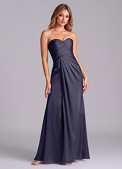 Azazie Sabrine Final Sale Stormy A-Line Sweetheart Neckline Stretch Satin Dress image3