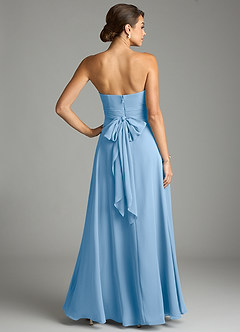 Azazie Tamira Bridesmaid Dresses Powder Blue A-Line Pleated Chiffon Convertible Dress image4
