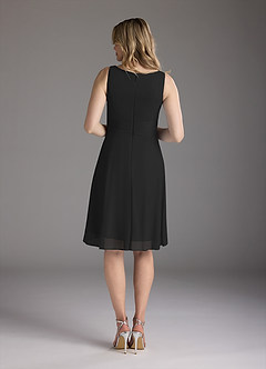 Azazie Sunny Mother of the Bride Dresses Black A-Line Pleated Mesh Dress image6