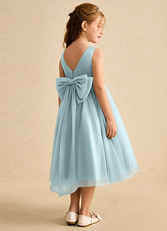 Azazie Winnie Flower Girl Dresses Mist Ball-Gown Bow Tulle Dress image3