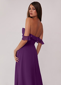 Barbie ♥ Azazie Bridesmaid Dresses Grape A-Line Off the Shoulder Chiffon Convertible Dress image5