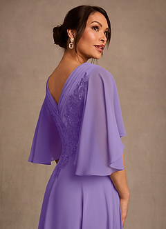 Azazie Tilda Mother of the Bride Dresses Tahiti A-Line Lace Chiffon Dress image4
