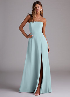 Azazie Wren Bridesmaid Dresses Mist A-Line Side Slit Chiffon Convertible Dress image5