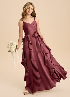 apple red jr bridesmaid dresses Azazie Peyton Junior Average production time is