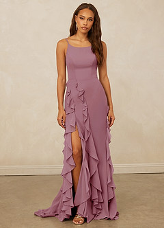 Christian Siriano Bridal for Azazie 1006 Bridesmaid Dresses Vintage Mauve Mermaid Ruched Chiffon Dress image3