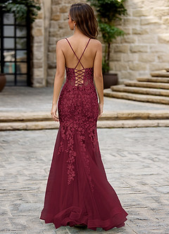 Dentelle Burgundy Mermaid Prom Dress image2