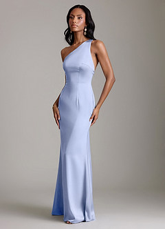 Azazie Voni Abiti da Damigella Abito Sirena in Raso Elasticizzato Monospalla Ghiaccio image6