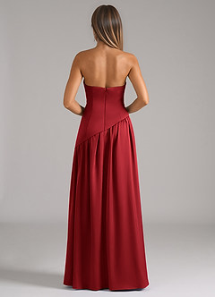 Azazie Adeline Bridesmaid Dresses Scarlet A-Line Strapless Stretch Satin Convertible Dress image5