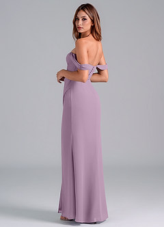 Azazie Asha Bridesmaid Dresses Wisteria Sheath Off the Shoulder Chiffon Convertible Dress image2
