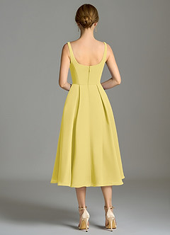 Azazie Amalie Bridesmaid Dresses Canary A-Line Pleated Chiffon Dress image2