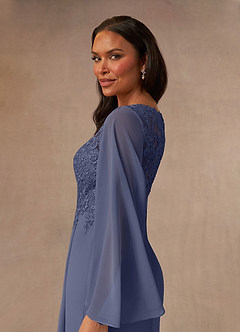 Azazie Perry Mother of the Bride Dresses Stormy Mermaid V-Neck Lace Chiffon Dress image5