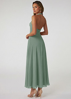 Azazie Tessie Suknie dla druhen Linia A Pofałdowany Szyfon Długość kostki Sukienka image2