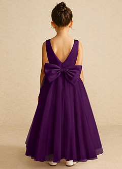 Azazie Pumpkin Flower Girl Dresses Grape A-Line Convertible Tulle Dress image6