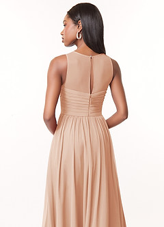 Azazie Nina Bridesmaid Dresses English Rose A-Line Pleated Chiffon Dress image3