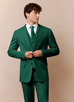 front James Emerald Structured Stretch 3-piece suit