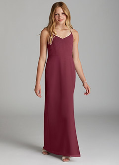 Azazie Becca Junior Cabernet Mermaid Chiffon Dress image5