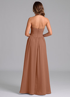 Azazie Darlyn Bridesmaid Dresses Bronzer A-Line Pleated Chiffon Dress image2