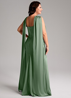 Azazie Kinsley Bridesmaid Dresses Matcha Mermaid Side Slit Stretch Satin Dress image9