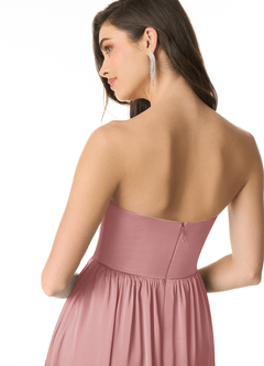 Azazie Morana Brautjungfernkleider Wandelbar A-Linie Schulterfrei Stretch-Satin Kleid Altrosa image8