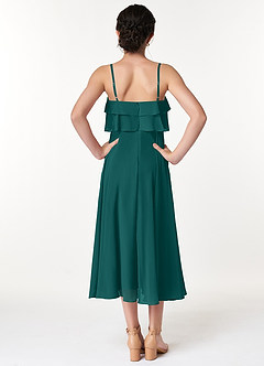 Azazie Ensley Junior Peacock A-Line Pleated Chiffon Dress image2