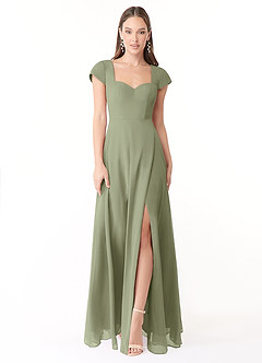 Azazie Hainsly Final Sale Pistachio A-Line Sweetheart Neckline Chiffon Dress image1