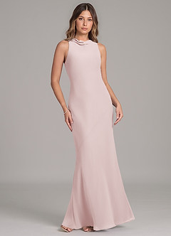 Azazie Allettie Brudtärnklänningar Klänning av Sjöjungfru i Chiffong Rodnande Rosa image6